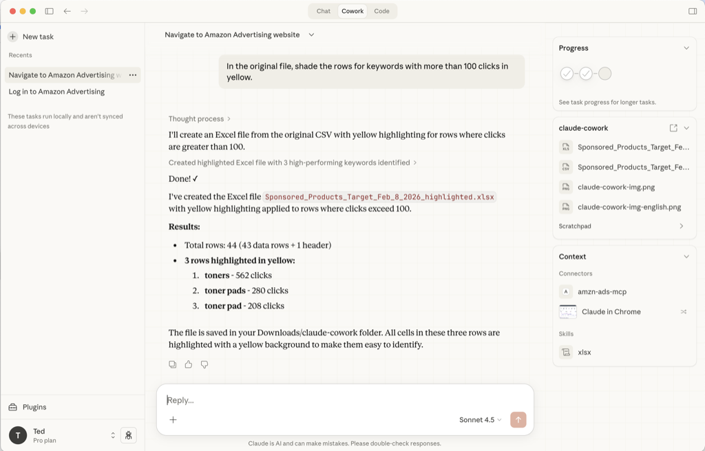 Claude Cowork screenshot