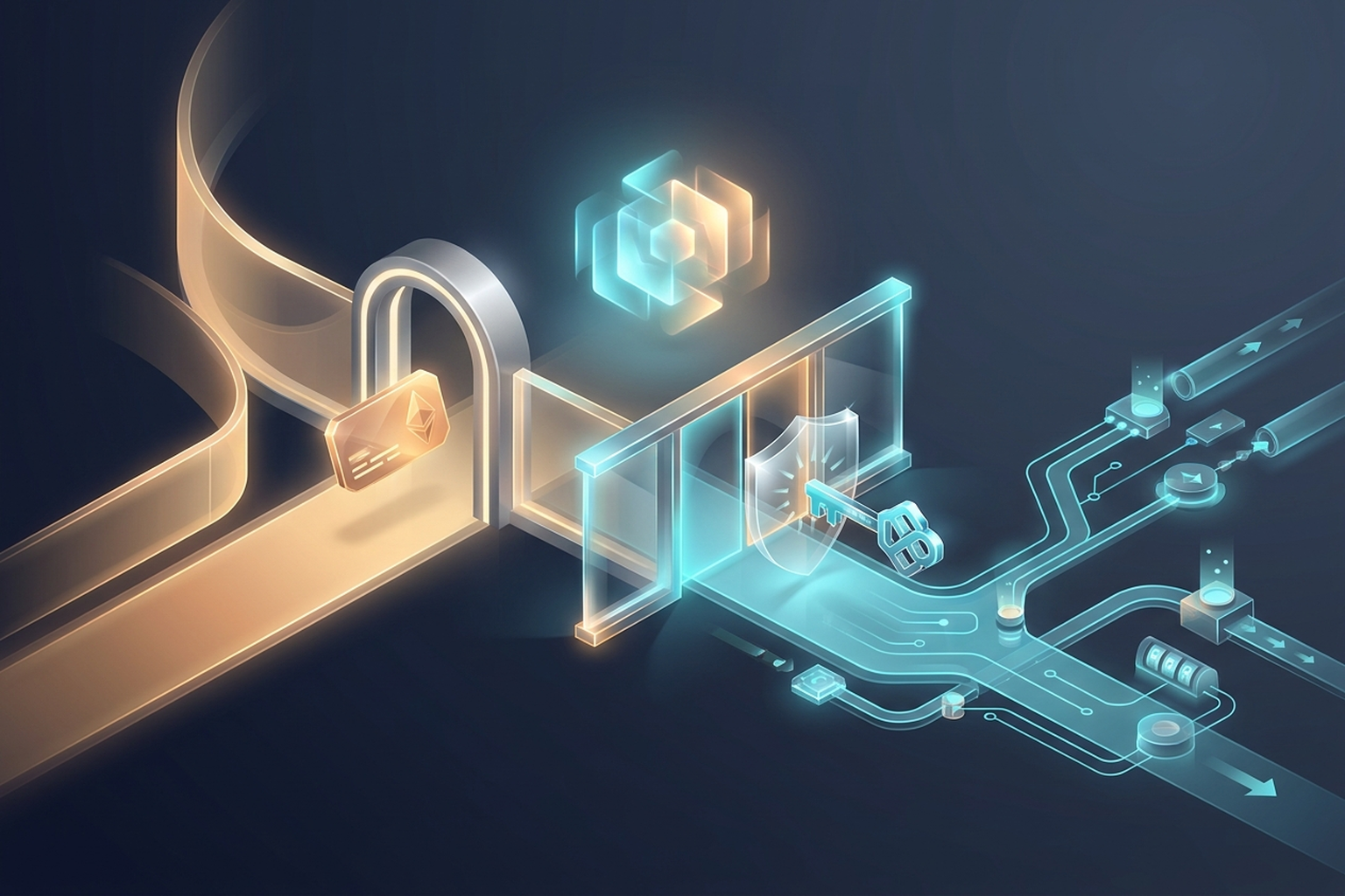 A personal subscription path and a metered API path lead toward the same AI through separate gates and billing systems