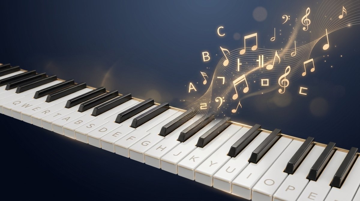 Piano Keyboard — a keyboard that plays a song as you type